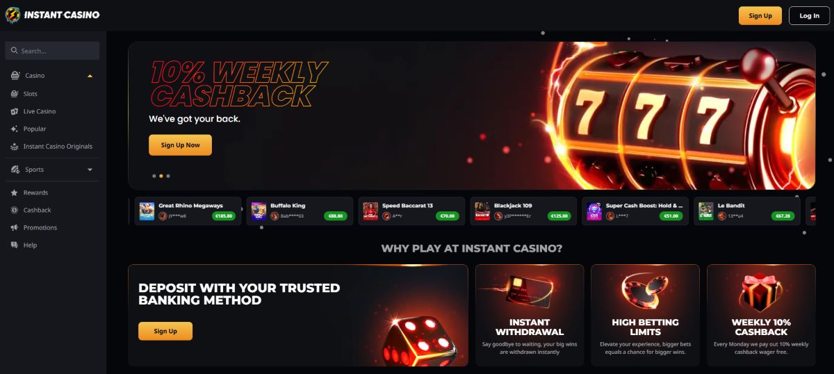 Instant Casino – Een van de meest veelzijdige Belgische online casinos met groot spelaanbod